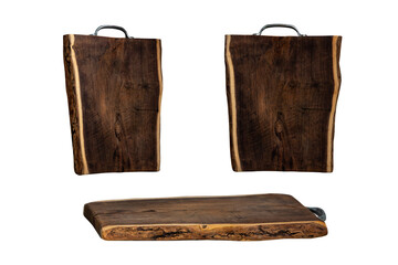 Fototapeta premium Natural wooden cutting board isolated on white background