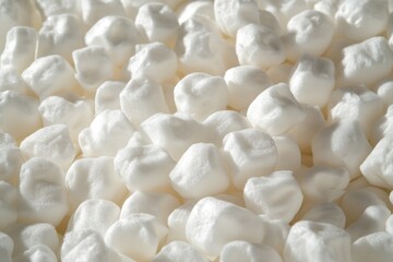 Shipping Peanuts. Close-Up of Styrofoam Packing Peanuts for Package Shipping