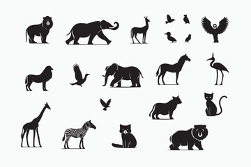 Animal bundle  vector silhouette.eps