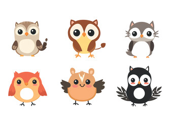 Fototapeta premium Cute, cartoon-style, Adorable Cartoon-Style Animal Vector Illustrations in Cute and Playful Designs