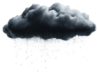 PNG Dark cloud raining digitally illustrated