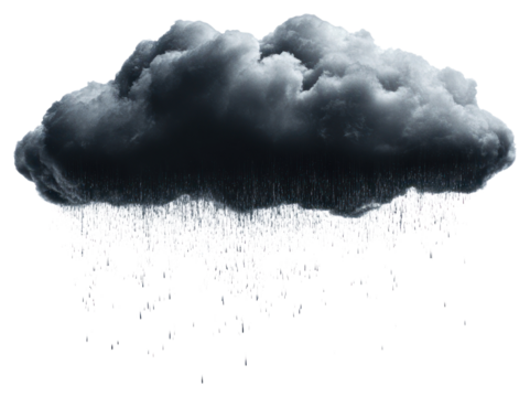 PNG Dark cloud raining digitally illustrated