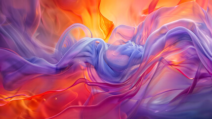 Fototapeta premium A splash of water with a splash of orange and blue. 