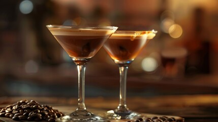 The national cuisine of Cuba. Cuban martini with coffee.