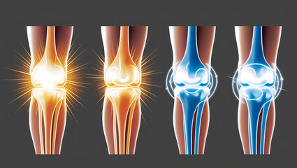 Medical Illustration of Knee Pain with Emphasis on Joint and Cartilage, Ideal for Orthopedic and Physiotherapy Designs