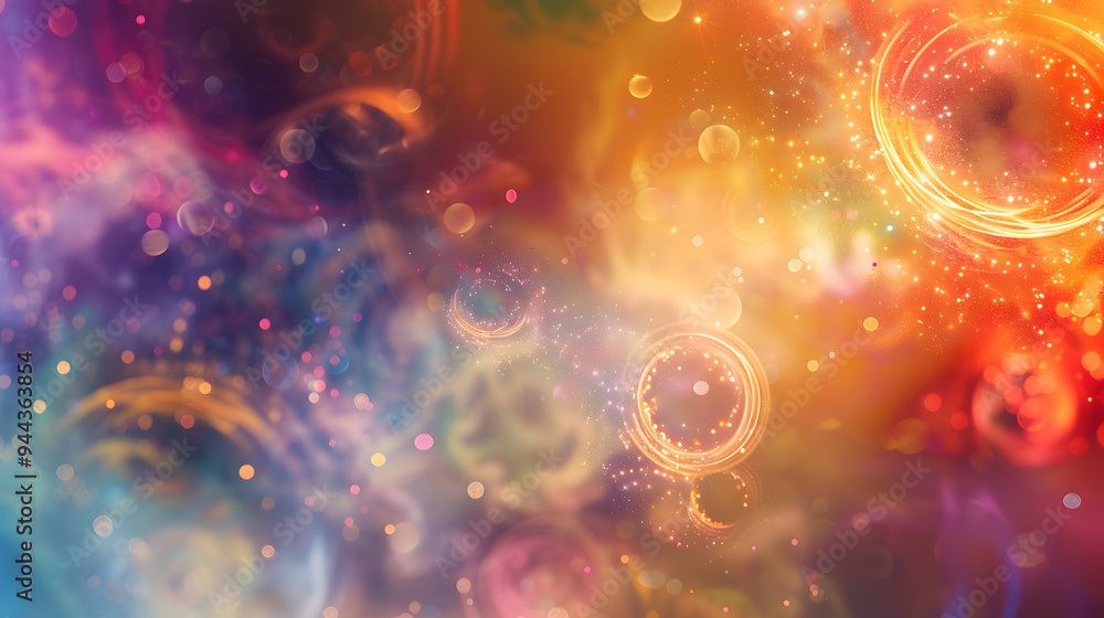 Canvas Prints a colorful galaxy with many stars and planets.