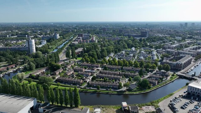 Aerial view of &lsquo;De Kop van Isselt&rsquo; in Amersfoort, the Netherlands where 2,000 to 3,000 new homes will be built.