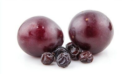 Obraz premium Raisin grain with fresh fruit closeup view