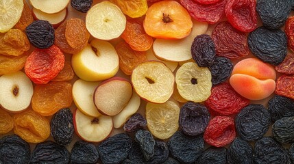 Seamless background of raisin and dried fruit closeup view