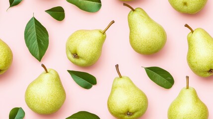 Seamless repetitive pattern background of fresh pear for fabric design