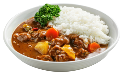 PNG A japanese dish of japanese curry with rice mutton food meal.