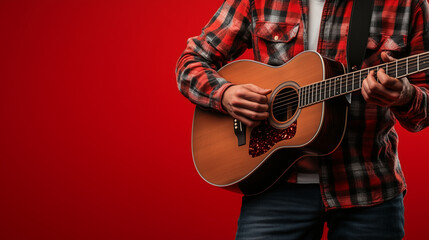 Obraz premium person playing guitar