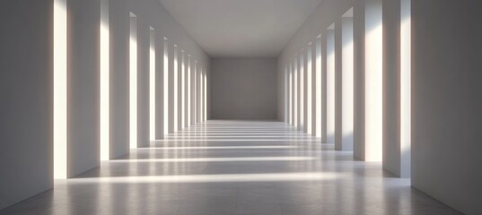 Obraz premium white background with empty space and glowing light lines in the corridor, a futuristic technology concept