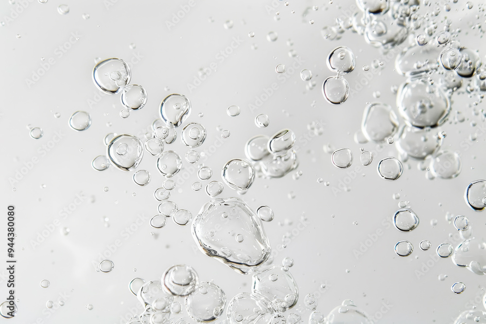 Poster the image is of a large number of small bubbles floating in the air
