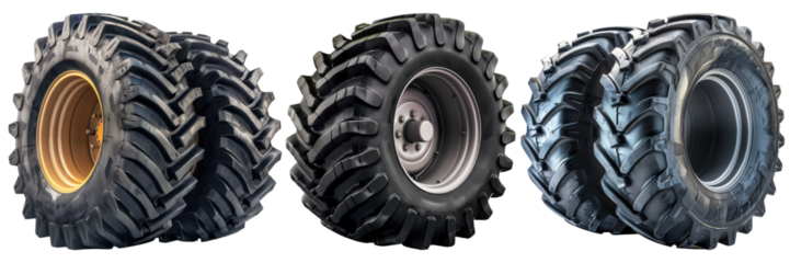 tractor tyre isolated on transparent background,