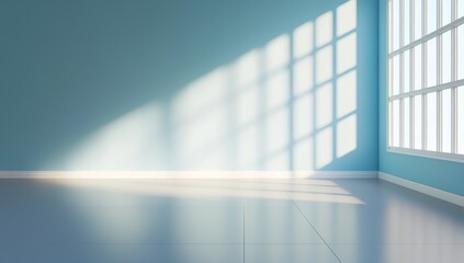 white lines in the shape of an arch with a circle on a teal background, a modern abstract art concept.