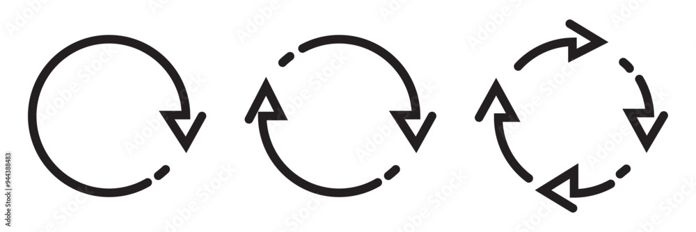 Poster circle arrow icon set. circular arrow icon, refresh, reload arrow icon symbol sign, vector illustrat