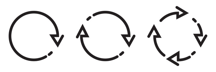 circle arrow icon set. circular arrow icon, refresh, reload arrow icon symbol sign, vector illustration