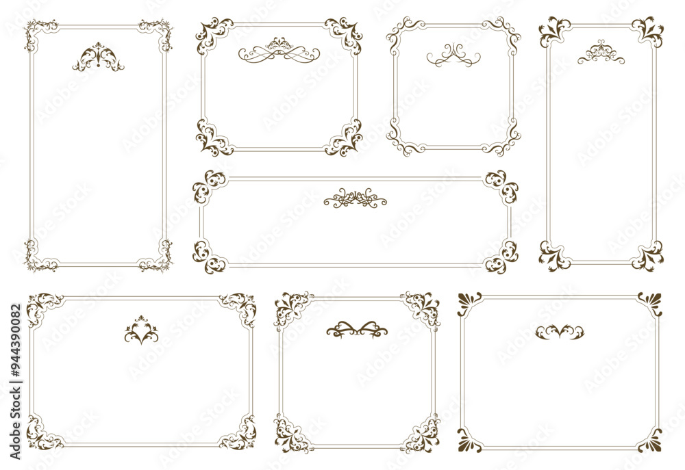 Aufkleber vector vintage set. ornamental label frames, isolated vector border set..eps