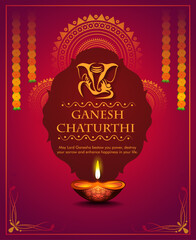 Lord Ganesha , Ganesh festival illustration of Lord Ganpati background for Ganesh Chaturthi festival of India