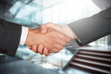 Business people handshake for deal, partnership in office.