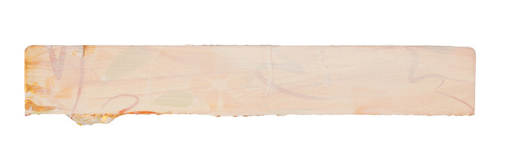 Torn, ripped paper cardboard pieces frame isolated on white background. Gold, beige gray copy space texture .