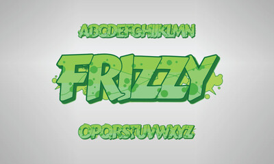 Vector graffiti font. Graffiti style alphabet letters and numbers with outline and shadow. Hip hop culture element. Easy to recolor.