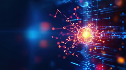 Futuristic Quantum Particles Colliding in Advanced Tech Environment with Glowing Elements - Ultra-Realistic Science Concept