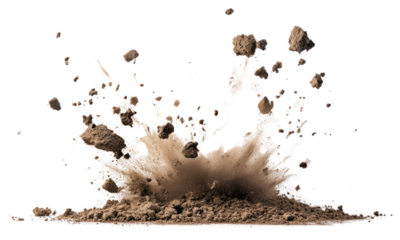PNG Exploding dirt clumps in air