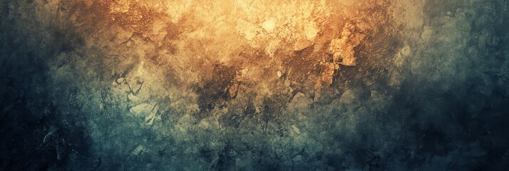 A rich blend of orange and blue hues forms a textured abstract design, creating depth and visual intrigue in a captivating setting