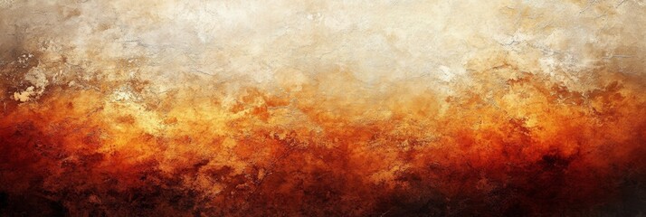 A warm, abstract background features rich shades of orange and gold, evoking the feeling of a sunset in a serene setting