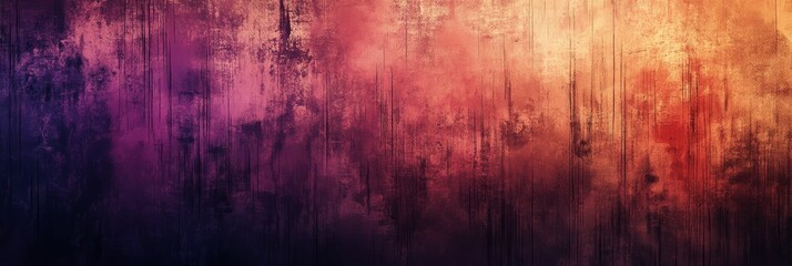 Obraz premium Bold colors blend and create a textured backdrop with a mix of purple, orange, and black tones, evoking an abstract aesthetic