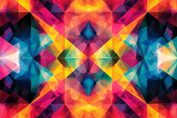 Obraz premium Abstract Geometric Pattern with Vibrant Colors created with Generative AI