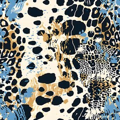 Animal leopard print seamless pattern, abstract spotted print, leopard or cheetah fur texture 