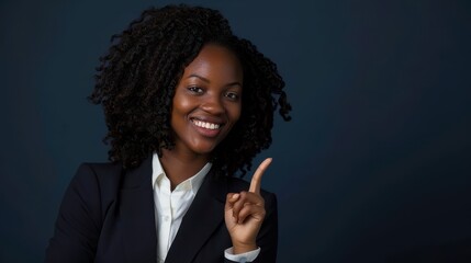 Smiling African Woman in Navy Blazer