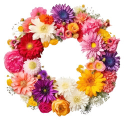 PNG Vibrant floral wreath arrangement