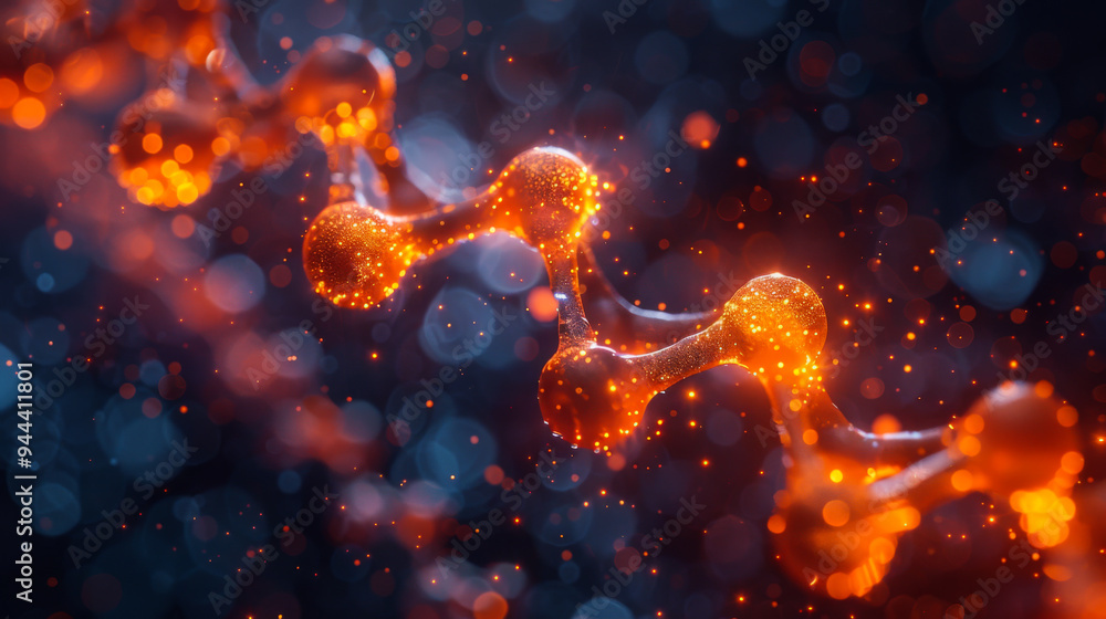 Poster science and technology concept. molecular structure of the aging mechanism. the science. abstract ba