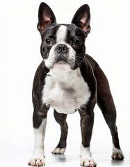 Boston Terrier dog on a white background