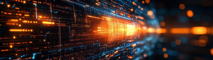 Fototapeta premium An abstract image of a network shielded by a firewall, with multifactor authentication and innovative measures protecting sensitive information