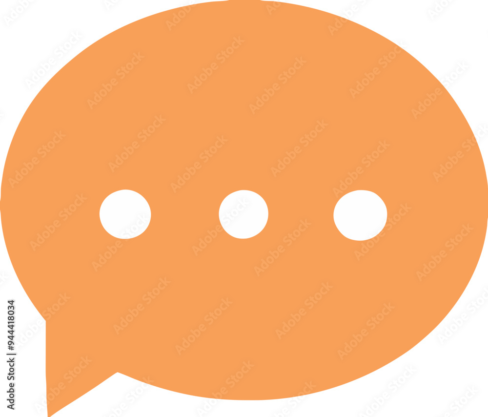 Poster orange speech bubble with three dots vector for chat communication and messaging designs