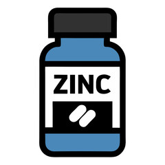 Fototapeta premium Vector Illustration of Zinc Supplement Bottle for Health and Wellness Products and Nutrition