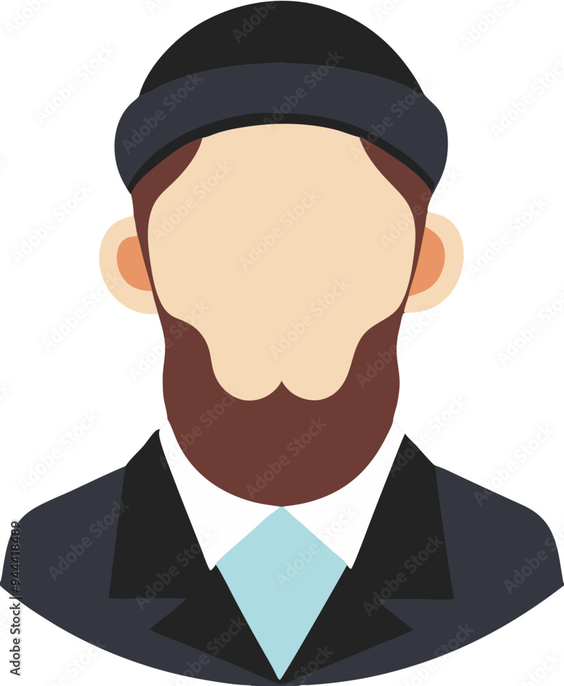 Aufkleber old man flat with beard hat suit simple character design for websites apps informative graphics