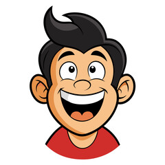 Happy Cartoon Boy Face Expression Vector Illustration Fun Character Design for Kids Content