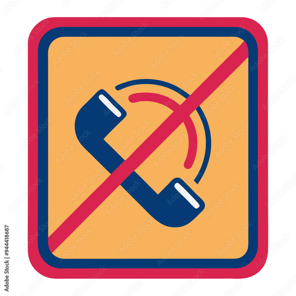 Poster no phone calls allowed vector sign for workplaces and public areas communication restrictions