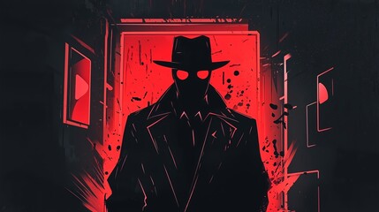 A mysterious web influencer man, cartoonish style