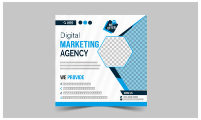 Digital business marketing post banner template, advertising design, social media banner post design
