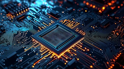 Advanced Microchip on Circuit Board