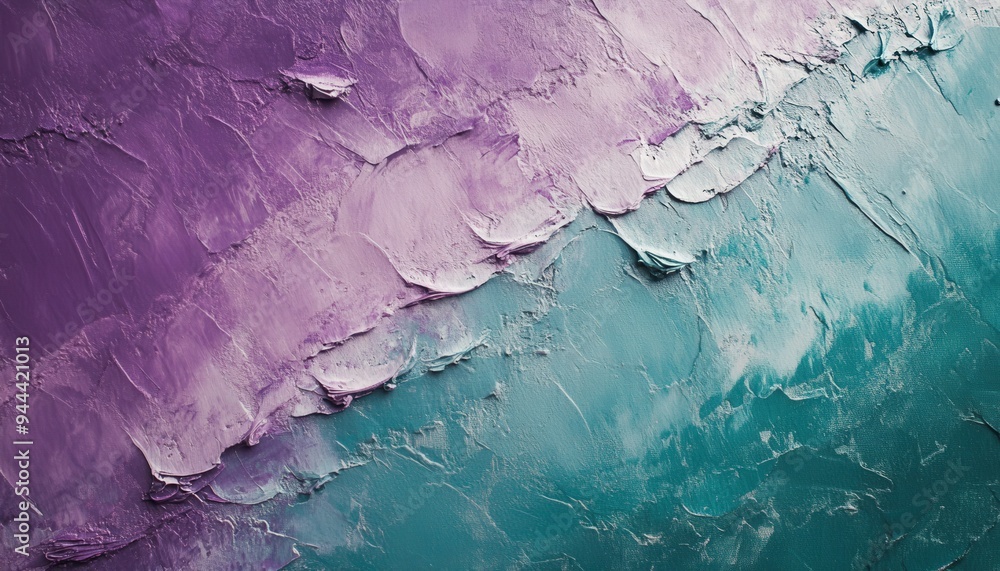 Poster colorful abstract texture blending purple and teal hues, creating a visually striking surface with d