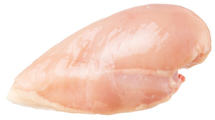 Raw chicken meat or chicken fillet isolated on white background. File contains clipping path.
