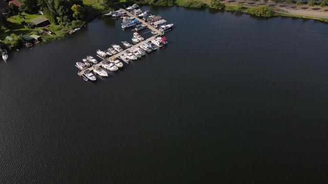 View from above to the city of Malchow and the surrounding lake landscape as a pure vacation area